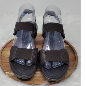 DONALD J PLINER Nona S1 Black Leather Open Toe Platform Sandals 8.5M